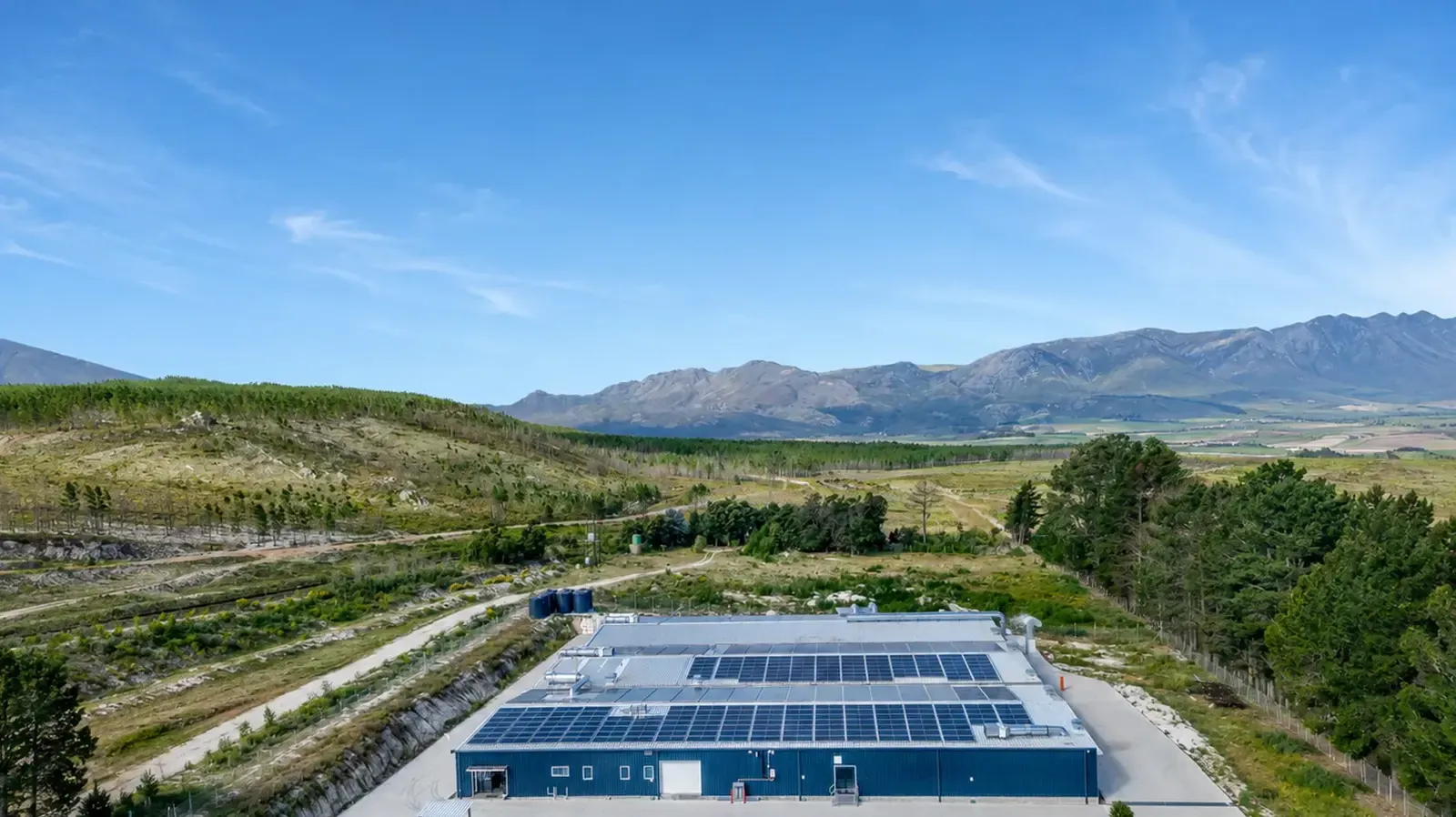 Bioshroom climate-controlled mushroom cultivation facility with solar panels
